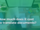 Title how much does it cost to translate documents on a teal background