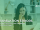 Worried woman underneath a title TRANSLATION ERRORS How can they affect your company's image?