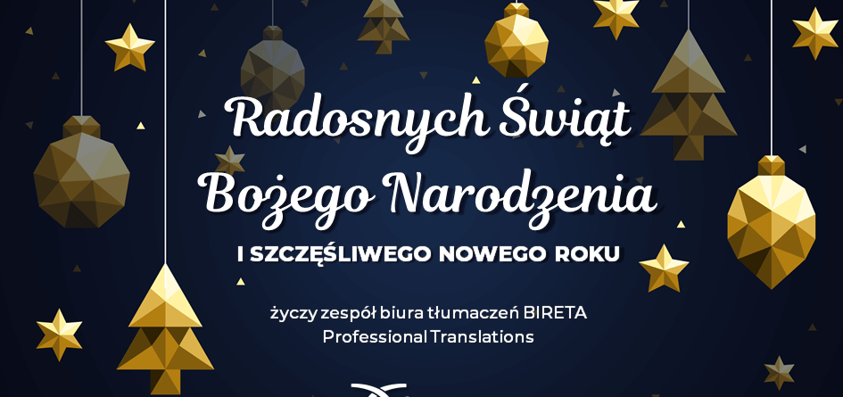 Kartka bożonarodzeniowa Biuro tłumaczeń BIRETA