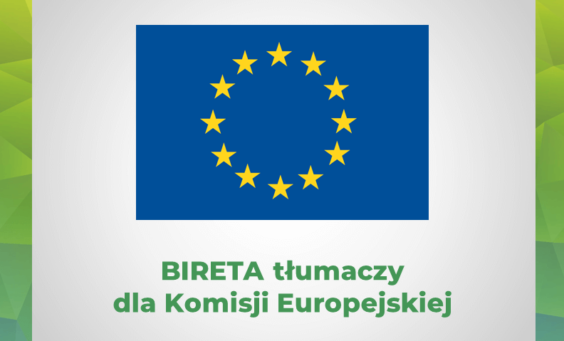 Flaga Unii Europejskiej Bireta tłumaczy dla Komisji Europejskiej